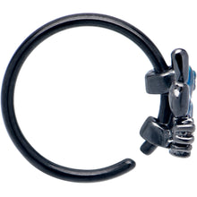 Load image into Gallery viewer, 20G 5/16 Clear CZ Gem Black Lush Leaves Nose Hoop
