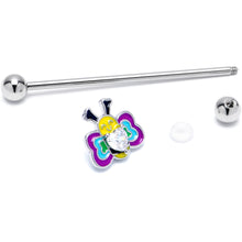 Load image into Gallery viewer, 14G Clear CZ Gem Butterfly Love Bug Heart Industrial Barbell 38mm
