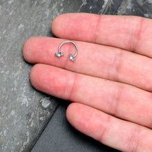 Load image into Gallery viewer, 16G 3/8 Blue Gem Beauty Bug Insect Horseshoe Circular Barbell
