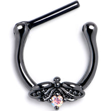 Load image into Gallery viewer, 16G 5/16 Aurora Gem Black Beauty Bug Cartilage Clicker
