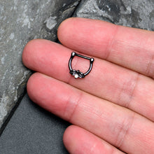 Load image into Gallery viewer, 16G 5/16 Aurora Gem Black Beauty Bug Cartilage Clicker
