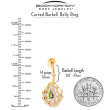 Load image into Gallery viewer, Vitrail Clear Gem Gold Tone Blossom Bloom Belly Ring
