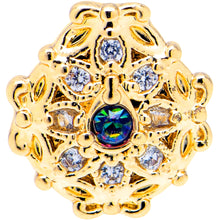 Load image into Gallery viewer, 16G 1/4 Vitrail Gem Gold Tone Blossom Bloom Cartilage Earring
