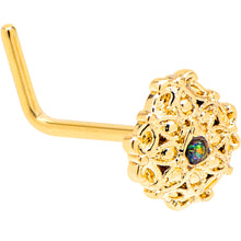 Load image into Gallery viewer, 20G 7mm Vitrail Gem Gold Tone Blossom Bloom L Shape Nose Ring
