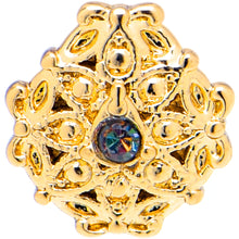 Load image into Gallery viewer, 20G 7mm Vitrail Gem Gold Tone Blossom Bloom L Shape Nose Ring
