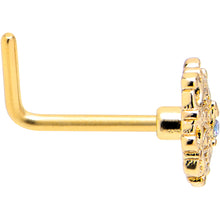 Load image into Gallery viewer, 20G 7mm Vitrail Gem Gold Tone Blossom Bloom L Shape Nose Ring
