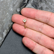 Load image into Gallery viewer, 16G 5/16 Vitrail Gem Gold Tone Blossom Bloom Curved Eyebrow Ring
