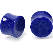 Load image into Gallery viewer, Blue Shimmer Acrylic Saddle Plug Set 6mm to 20mm Sizes
