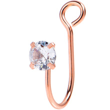Load image into Gallery viewer, Rose Gold Stainless Steel CZ Clip on Fake Nose Ring
