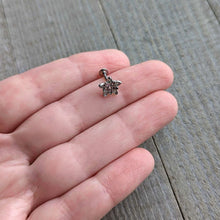 Load image into Gallery viewer, 16G 5/16 Pink Clear CZ Gem Snowflake Flower Labret Monroe Tragus
