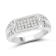 Load image into Gallery viewer, 0.27 Carat Genuine White Diamond .925 Sterling Silver Ring
