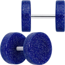 Load image into Gallery viewer, 18G Blue Shimmer Acrylic Cheater Plug Set
