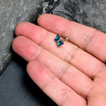 Load image into Gallery viewer, 16G 1/4 Green CZ Gem Simply Colorful Butterfly Cartilage Earring
