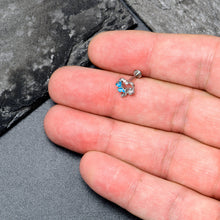 Load image into Gallery viewer, 16G 5/16 Clear CZ Gem Butterfly Rose Blue Internally Threaded Labret
