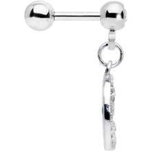 Load image into Gallery viewer, 16G 1/4 Clear Gem Cat Yellow Flowers Dangle Cartilage Earring
