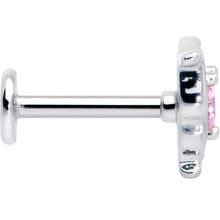 Load image into Gallery viewer, 16G 5/16 Pink Gem Fancy Fab Butterfly Internally Threaded Labret

