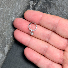 Load image into Gallery viewer, 16G 3/8 Blue Synthetic Opal Butterfly Dangle Hinged Segment Ring
