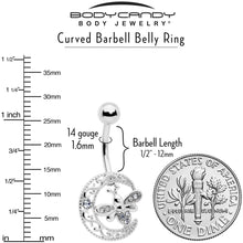 Load image into Gallery viewer, Clear Gem Lunar Dragonfly Belly Ring
