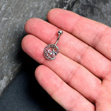 Load image into Gallery viewer, Pink Gem Lunar Dragonfly Belly Ring
