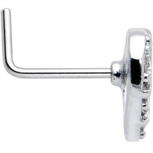 Load image into Gallery viewer, 20G 7mm Clear CZ Gem Lattice Heart L Shape Nose Ring
