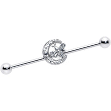 Load image into Gallery viewer, 14G Clear Gem Lunar Dragonfly Industrial Barbell 38mm
