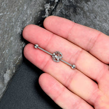 Load image into Gallery viewer, 14G Clear Gem Lunar Dragonfly Industrial Barbell 38mm

