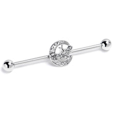 Load image into Gallery viewer, 14G Clear Gem Lunar Dragonfly Industrial Barbell 38mm

