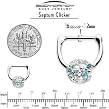 Load image into Gallery viewer, 16G 5/16 Blue Gem Lunar Dragonfly Cartilage Clicker
