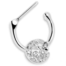 Load image into Gallery viewer, 16G 5/16 Clear Gem Lunar Dragonfly Cartilage Clicker

