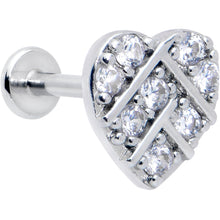 Load image into Gallery viewer, 16G 5/16 Clear CZ Gem Lattice Hear Internally Threaded Labret
