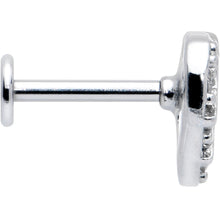 Load image into Gallery viewer, 16G 5/16 Clear CZ Gem Lattice Hear Internally Threaded Labret
