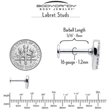 Load image into Gallery viewer, 16G 5/16 Clear CZ Gem Lattice Hear Internally Threaded Labret
