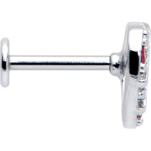 Load image into Gallery viewer, 16G 5/16 Red CZ Gem Lattice Hear Internally Threaded Labret
