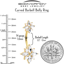 Load image into Gallery viewer, Clear Gem Gold Tone Star Power Double Mount Belly Ring
