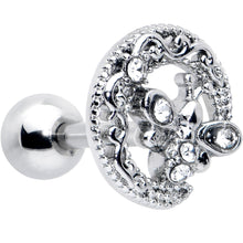 Load image into Gallery viewer, 16G 1/4 Clear Gem Lunar Dragonfly Cartilage Tragus Earring
