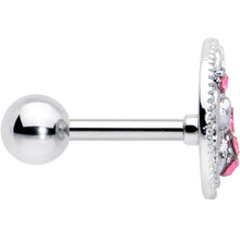 Load image into Gallery viewer, 16G 1/4 Pink Gem Lunar Dragonfly Cartilage Tragus Earring
