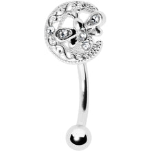 Load image into Gallery viewer, 16G 5/16 Clear Gem Lunar Dragonfly Curved Eyebrow Ring
