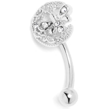 Load image into Gallery viewer, 16G 5/16 Clear Gem Lunar Dragonfly Curved Eyebrow Ring
