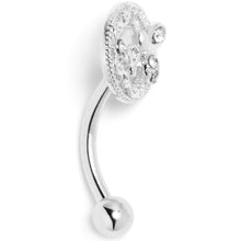 Load image into Gallery viewer, 16G 5/16 Clear Gem Lunar Dragonfly Curved Eyebrow Ring
