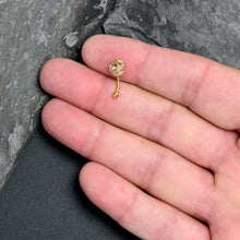 Load image into Gallery viewer, 16G 5/16 Clear Gem Gold Tone Lunar Dragonfly Curved Eyebrow Ring
