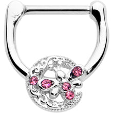 Load image into Gallery viewer, 16G 5/16 Pink Gem Lunar Dragonfly Cartilage Clicker
