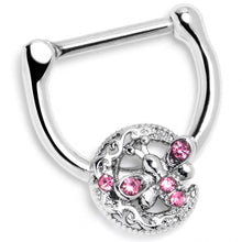 Load image into Gallery viewer, 16G 5/16 Pink Gem Lunar Dragonfly Cartilage Clicker
