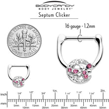 Load image into Gallery viewer, 16G 5/16 Pink Gem Lunar Dragonfly Cartilage Clicker

