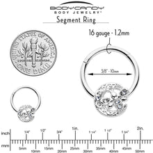 Load image into Gallery viewer, 16G 3/8 Clear Gem Lunar Dragonfly Hinged Segment Ring
