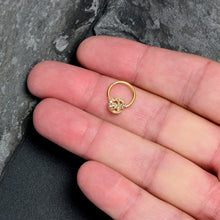 Load image into Gallery viewer, 16G 3/8 Clear Gem Gold Tone Lunar Dragonfly Hinged Segment Ring
