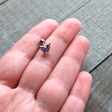 Load image into Gallery viewer, 16G 1/4 Blue Gem Fancy Fab Butterfly Cartilage Tragus Earring
