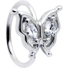 Load image into Gallery viewer, 20G 5/16 Clear Gem Fancy Fab Butterfly Nose Hoop
