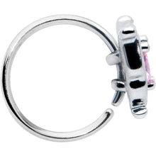 Load image into Gallery viewer, 20G 5/16 Pink Gem Fancy Fab Butterfly Nose Hoop
