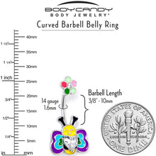 Load image into Gallery viewer, Clear CZ Gem Butterfly Love Bug Heart Flower Double Mount Belly Ring
