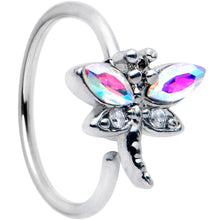 Load image into Gallery viewer, 20G 5/16 Aurora CZ Gem Understated Dragonfly Nose Hoop
